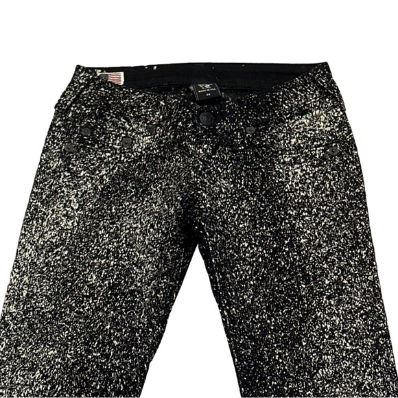 TRUE RELIGION women's stella low rise cosmic splatter skinny jeans, size 24". - Picture 7 of 8